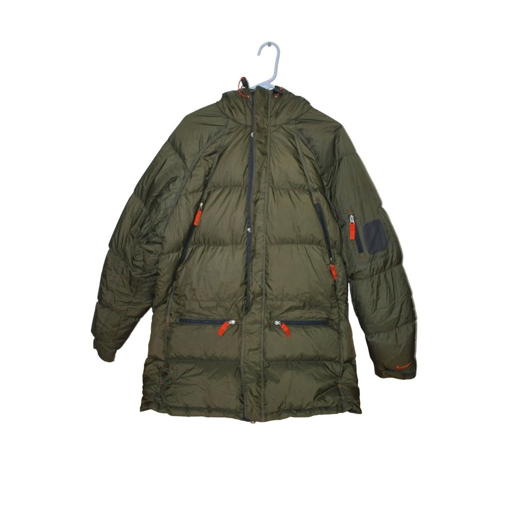 Vintage Nike Down Snorkel RipStop Puffer Parka Hooded Jacket Coat Sz Large